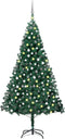 vidaXL - Kunstkerstboom - met - verlichting - en - kerstballen - 210 - cm - PVC - groen