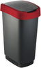 Rotho Twist - Afvalbak 50L - BPA-vrij - zwart/zilver