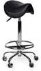 Premium Zadelkruk - Hoog - Ergonomisch met voetring - Zwart