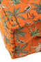 J-Line Poef Kubus Exotisch Dieren/Planten Katoen Oranje