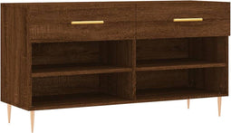 vidaXL - Schoenenbank - 102x35x55 - cm - bewerkt - hout - sonoma - eikenkleurig