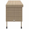 vidaXL - Tuinbox - met - wielen - 160x55x75 - cm - poly - rattan - beige