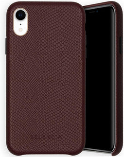 Selencia Hoesje Geschikt voor iPhone Xr Hoesje - Selencia Gaia Slang Backcover - Donkerrood