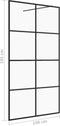vidaXL - Inloopdouchewand - 140x195 - cm - ESG-glas - transparant - en - zwart