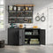 Woltu Lockerkast - Metalen Kast met Slot - Verstelbare Legplank - Zwart - 90 x 92 x 40 cm