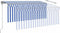 vidaXL - Luifel - automatisch - met - gordijn - LED - windsensor - 3x2,5 - m - blauw - wit