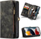 Caseme - vintage 2 in 1 portemonnee hoes - Geschikt voor iPhone 13 Pro Max - Zwart