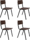 Zuiver Back To School Eetkamerstoel - Matte - Bruin - Set van 4