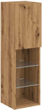 vidaXL - Tv-meubel - met - LED-verlichting - 30,5x30x102 - cm - artisanaal - eiken