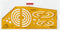 Aristo tekensjabloon - axonograph II - bouwtechnisch tekenen - afmetingen 270x110mm - met inktnoppen - oranje transparant - AR-5085