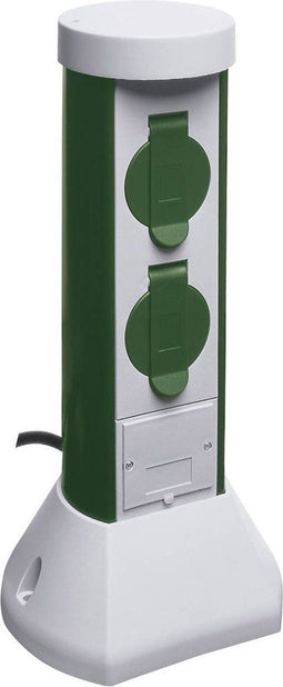 REV 0068200021 Buitenstopcontact 2-voudig Grijs, Groen