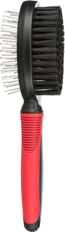 Trixie Borstel Dubbelzijdig Dekhaar / Onderwol Kunststof Zwart / Rood