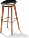 Keeve Stapelbare barkruk zwart low, berkenhouten frame en kunststof zitting, 53x47x90cm (LxBxH), 506F03SB