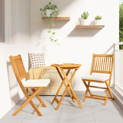 vidaXL - 3-delige - Tuin - Bistro - Set - – - Massief - Acaciahout