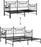 vidaXL - Ligbed - Met - Uittrekbed - Zwart - 90x190 - cm - Staal