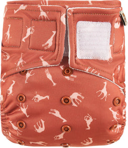 HappyBear | All In One wasbare luier - Savanna | One Size - 4kg t/m 15kg | Te gebruiken vanaf geboorte tot zindelijkheid | Dubbele lekgoten - minder kans op lekkages | Handige klittenbandsluiting