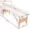vidaXL - Massagetafel- - en - krukset - inklapbaar - 2 - zones - 10 - cm - dik - wit