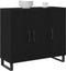 vidaXL - Sideboard - met - 3 - Deuren - Zwart - Eiken - 90x34x80 - cm - Geengineerd - Hout