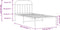 vidaXL - Bedframe - met - hoofdbord - metaal - wit - 107x203 - cm