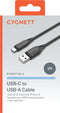 Cygnett USB-A naar USB-C Kabel - 2 Meter - Opladen en Synchroniseren - Zwart