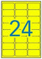 Stickers/Etiketten Apli Geel 64 X 33,9 Mm