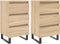 vidaXL - Nachtkastjes - 2 - st - 40x35x69 - cm - bewerkt - hout - sonoma - eikenkleurig