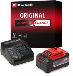 Einhell 5.2 Ah PXC Starter-Kit - 18 V Accu met Snellader - Li-Ion - Rood