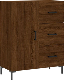 vidaXL - Dressoir - 69,5x34x90 - cm - bewerkt - hout - bruin - eikenkleur