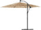 vidaXL - Parasol - met - LED's - en - stalen - paal - 246x246x230 - cm - bruin