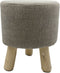 SVJ Kruk Rond - 35 x 35 x 45 cm - Teakhout - Lichtgrijs