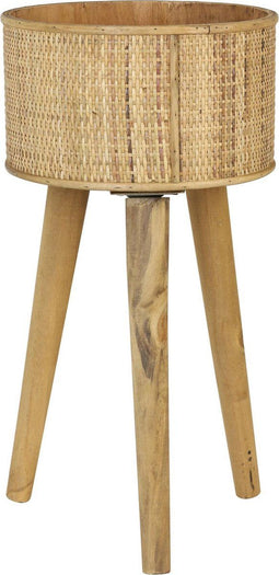 Light & Living Canya Bloempot op voet - Hout naturel - Ø30.5x60cm