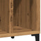 vidaXL - Platenkast - 100x38x48 - cm - bewerkt - hout - artisanaal - eikenkleur
