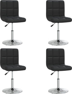 vidaXL - Eetkamerstoelen - 4 - st - kunstleer - zwart