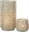 J-Line windlicht Glitter - glas - zilver - large