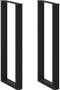 vidaXL - Salontafelpoten - 2 - st - U-vormig - 40x(110-111) - cm - staal - zwart