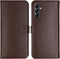 Selencia Hoesje Geschikt voor Samsung Galaxy A14 (5G) / A14 (4G) Hoesje Met Pasjeshouder - Selencia Echt Lederen Bookcase - Bruin