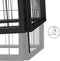 vidaXL - Hondenkennel - 40 - panelen - 100x50 - cm - gepoedercoat - staal - zwart