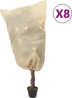 vidaXL - Plantenhoezen - met - trekkoord - 8 - st - 70 - g/m² - 0,8x0,8 - m