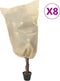 vidaXL - Plantenhoezen - met - trekkoord - 8 - st - 70 - g/m² - 0,8x0,8 - m