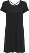ONLBERA BACK LACE UP - Jurk - Korte mouwen - Loose fit - Lace-up detail op de rug - Stretchy stof - Lengte 88 cm