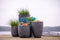 Capi Europe - Vaas Waste Rib NL - Breukbestendig - Terrazzo grijs - Ø38 cm