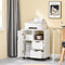 SoBuy FBT105-W - Bijzettafel - 1 open vak 2 lades 1 deur - Wit