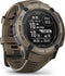 Garmin Instinct 2X Solar Tactical editie 50 mm bruin met een bruin siliconen polsband