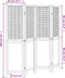 vidaXL - Kamerscherm - met - 4 - panelen - massief - paulowniahout - wit