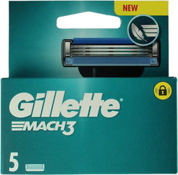 Gillette Mach3 - Navulmesjes - 5 scheerbladen - Blauw (5 stuks)