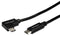 Startech.com USB-C kabel - rechtshoekig M/M - 1 m - 3 A - Zwart