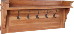vidaXL - Wandkapstok - 80x16,5x35 - cm - massief - teakhout