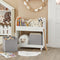 SoBuy Kinderkast - Kinderkast met 2 opbergdozen en boekenplank - 70 x 40 x 77,5 cm - Grijs / Wit
