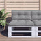 vidaXL - Palletkussen - 80x40x12 - cm - stof - grijs