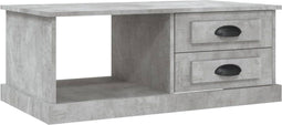 vidaXL - Salontafel - 90x50x35 - cm - bewerkt - hout - betongrijs